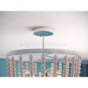 Country Wooden Beads Pendant Lamp 3 Lights Beaded Chandelier Bedroom Living Room