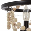 Retro Wooden Beads Pendant Lamp Beaded Chandelier Bedroom Living Room