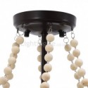 Retro Wooden Beads Pendant Lamp Beaded Chandelier Bedroom Living Room