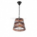 Retro Style Wood Pendant Lamp Single Light Hat Shape Light Fixture Kitchen Island Office