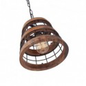 Retro Style Wood Pendant Lamp Single Light Hat Shape Light Fixture Kitchen Island Office