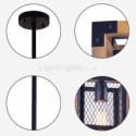 Retro Wood+Iron Pendant Lamp Single Light Iron Net Lighting Kitchen Island Office