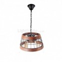 Vintage Wood+Iron Pendant Lamp 3 Light Decor Light Fixture Kitchen Island Living Room