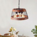 Vintage Wood+Iron Pendant Lamp 3 Light Decor Light Fixture Kitchen Island Living Room