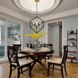 Modern Simple Iron Pendant Lamp Geometric Rubik's Cube Pendant Light Living Room Dining Room