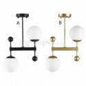 Modern Glass Ball Pendant Lamp Simple Double Lights Living Room Study