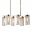 6 Lights Modern Glass Pendant Lamp Horizontal Pendant Light Living Room Office