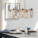 6 Lights Modern Glass Pendant Lamp Horizontal Pendant Light Living Room Office