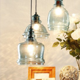 Vintage Style Glass Pendant Lamp Simple 3 Lights Kitchen Island Idea Cafe