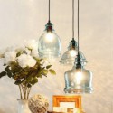 Vintage Style Glass Pendant Lamp Simple 3 Lights Kitchen Island Idea Cafe