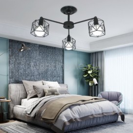 Modern Bird Cage Pendant Lamp Iron Decorative Lighting Bedroom Living Room