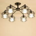 Modern Bird Cage Pendant Lamp Iron Decorative Lighting Bedroom Living Room