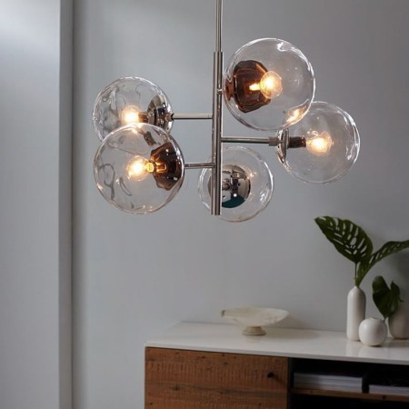 Modern Simple Glass Pendant Lamp Unique 5 Light Glass Ball Lighting Bedroom Office