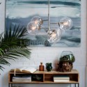 Modern Simple Glass Pendant Lamp Unique 5 Light Glass Ball Lighting Bedroom Office