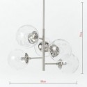 Modern Simple Glass Pendant Lamp Unique 5 Light Glass Ball Lighting Bedroom Office