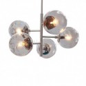 Modern Simple Glass Pendant Lamp Unique 5 Light Glass Ball Lighting Bedroom Office