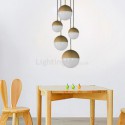 5-Light Glass Cluster Pendant Lamp Round Ball Pendant Light Living Room Dining Room