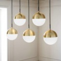 5-Light Glass Cluster Pendant Lamp Round Ball Pendant Light Living Room Dining Room