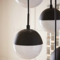 5-Light Glass Cluster Pendant Lamp Round Ball Pendant Light Living Room Dining Room