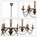6-Light Vintage Chandelier Wrought Iron Pendant Lamp Living Room Study
