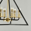 Contemporary Simple Triangle Pendant Lamp Wrought Iron Lighting Bedroom Living Room