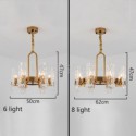 Modern Simple Crystal Pendant Light Wrought Iron Chandelier Living Room Bedroom