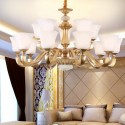 15 Light Retro Traditional Rustic Chandelier with Glass Shade