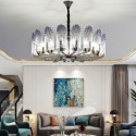 Modern Simple Glass Pendant Light Wrought Iron Chandelier Living Room Bedroom