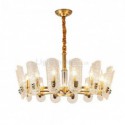 Modern Simple Brass Pendant Light Glass Lamp Shade Elegant Chandelier Living Room Restaurant