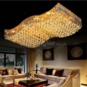 European Crystal Flush Mount Rectangle Chandelier Living Room Bedroom