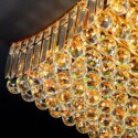 European Crystal Flush Mount Rectangle Chandelier Living Room Bedroom