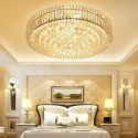 European Style Flush Mount Round Crystal Ceiling Light Living Room Lobby