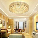 European Style Flush Mount Round Crystal Ceiling Light Living Room Lobby