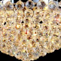 European Style Crystal Flush Mount Round Shape Ceiling Light Bedroom Living Room