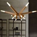 Modern/ Contemporary Wood 12 Light Pendant Light