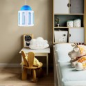 Modern Castle Shaped Pendant Light Blue and White Color Bedroom Kids Room Light