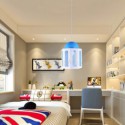 Modern Castle Shaped Pendant Light Blue and White Color Bedroom Kids Room Light