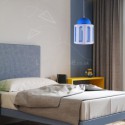 Modern Castle Shaped Pendant Light Blue and White Color Bedroom Kids Room Light