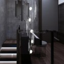 Modern Large Cluster Pendant Light Long Pendant Crystal Chandelier Duplex Staircase