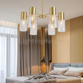 Nordic Brass Pendant Lamp Clear Glass Lampshade Living Room Study Light Fixture
