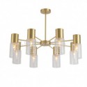 Nordic Brass Pendant Lamp Clear Glass Lampshade Living Room Study Light Fixture