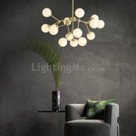 Nordic Brass Pendant Lamp Magic Bean Glass Ball Lamp Study Living Room