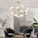 Nordic Brass Pendant Lamp Magic Bean Glass Ball Lamp Study Living Room