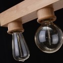 Retro / Vintage Wood 5 Edison Bulbs Pendant Light