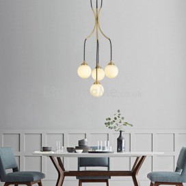 Nordic Brass Cluster Chandelier Pendant Light Creative Magic Bean Glass Lamp Living Room Duplex Stair