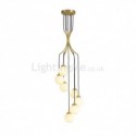 Nordic Brass Cluster Chandelier Pendant Light Creative Magic Bean Glass Lamp Living Room Duplex Stair