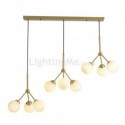 Nordic Brass Pendant Light Creative Glass Ball Lighting Bedroom Office