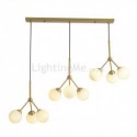 Nordic Brass Pendant Light Creative Glass Ball Lighting Bedroom Office