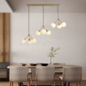 Nordic Brass Pendant Light Creative Glass Ball Lighting Bedroom Office