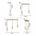 Nordic Brass 3 Pendant Cluster Light for Kitchen Island Creative Minimalist Light Fixture